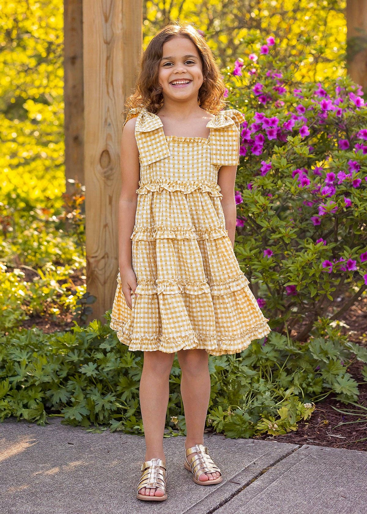 Field of Flowers Empire Waist Dress: Yellow